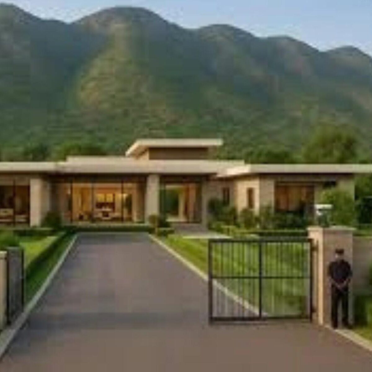 Luxury farmhouse in Naugaon with landscaped open space and countryside views