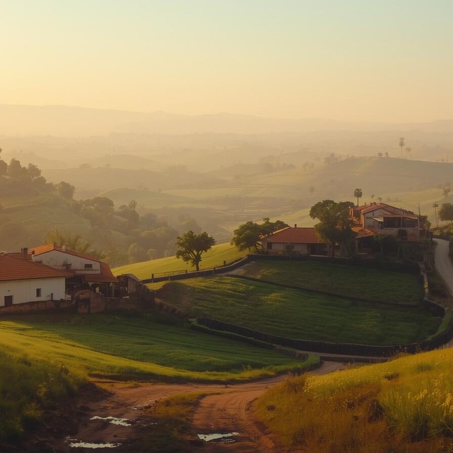 Panoramic Aravalli Hills view from Rainbow Meadows Farms, Naugaon