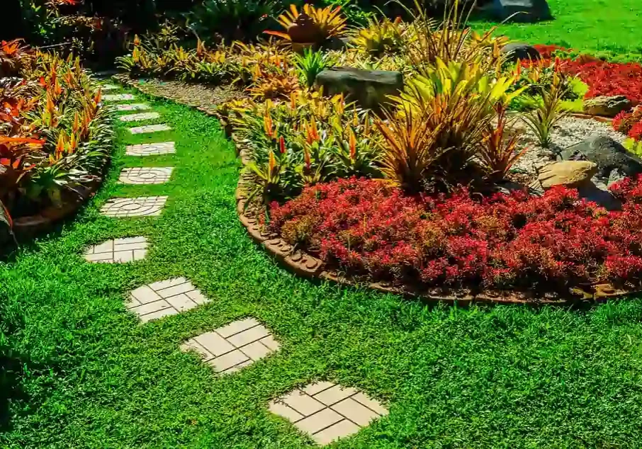 landcape garden beautiful flowers view