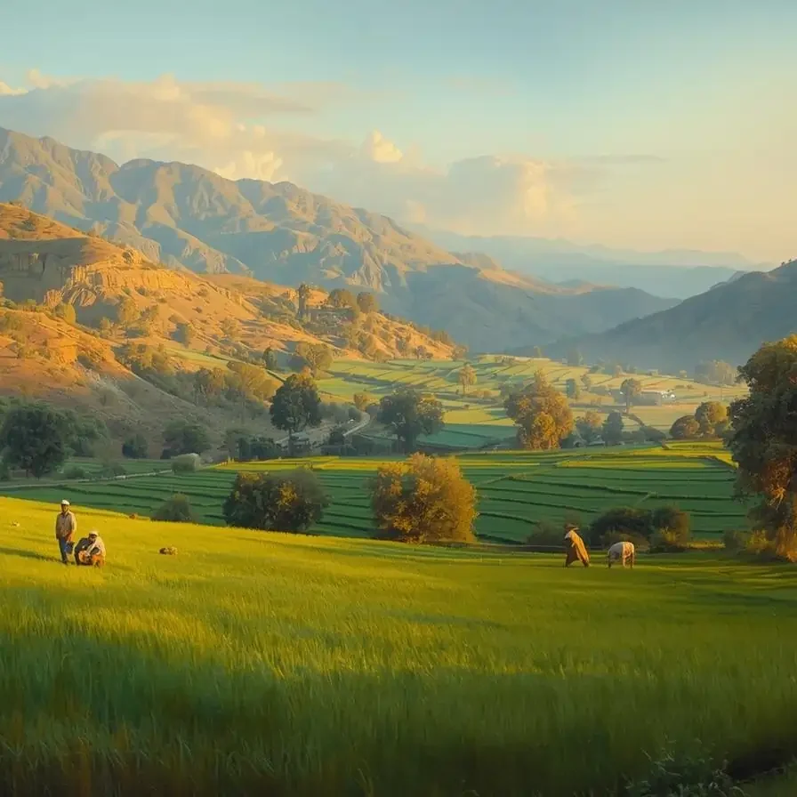 Aravalli Hills panoramic view from Rainbow Meadows Farms plots.